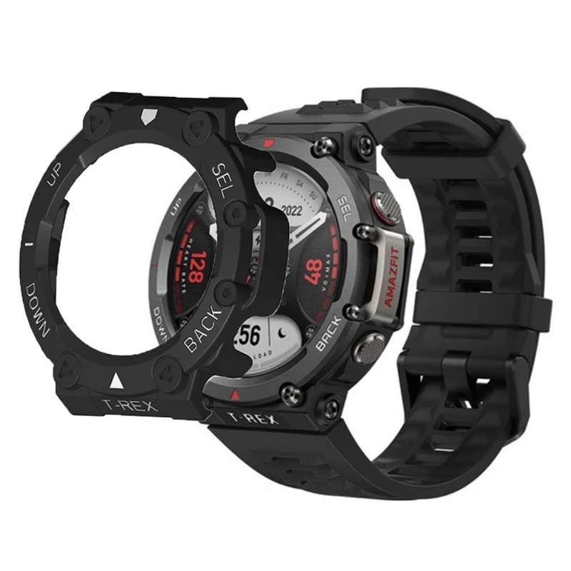 Huami Amazfit T-Rex 2 Watch Case Cover Quick Release Hard Watch Protective Case - Black / White