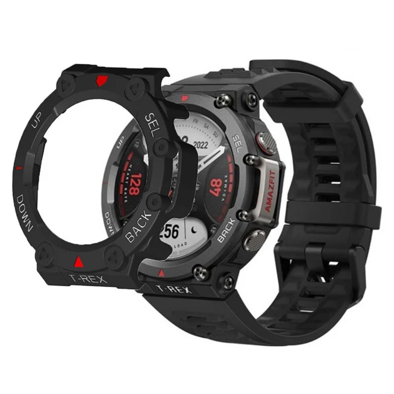 Huami Amazfit T-Rex 2 Watch Case Cover Quick Release Hard Watch Protective Case - Black / White