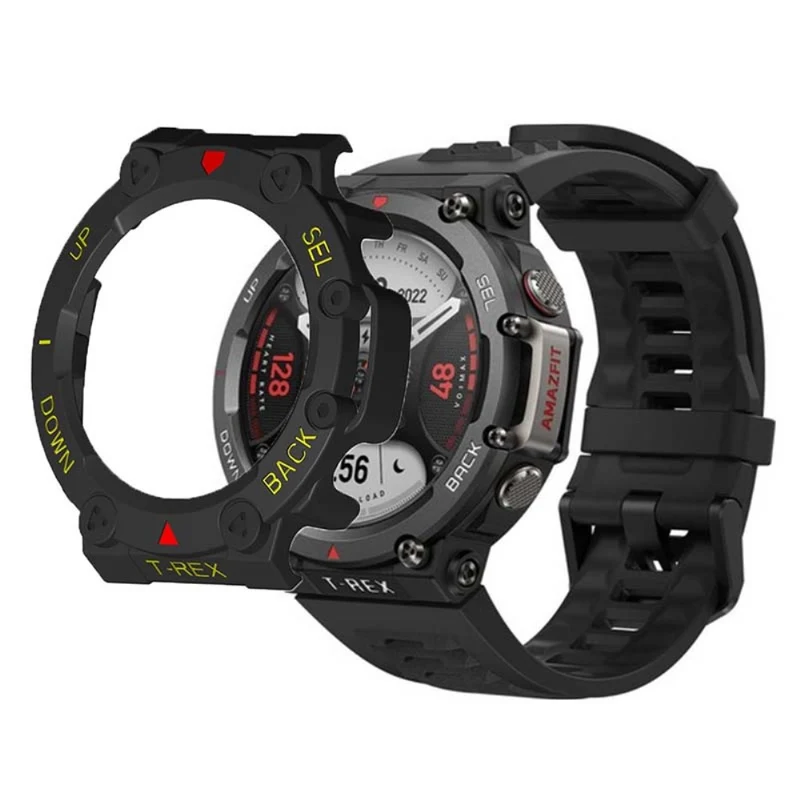 Huami Amazfit T-Rex 2 Watch Case Cover Quick Release Hard Watch Protective Case - Black / White