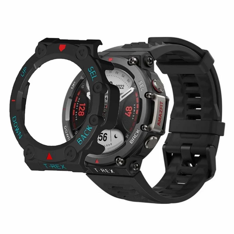 Huami Amazfit T-Rex 2 Watch Case Cover Quick Release Hard Watch Protective Case - Black / White
