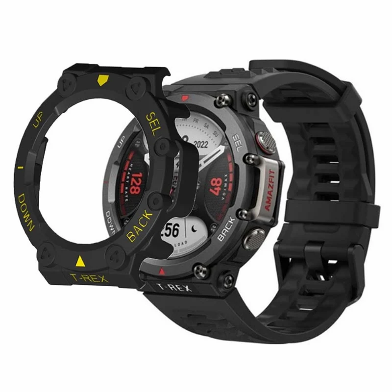 Huami Amazfit T-Rex 2 Watch Case Cover Quick Release Hard Watch Protective Case - Black / White