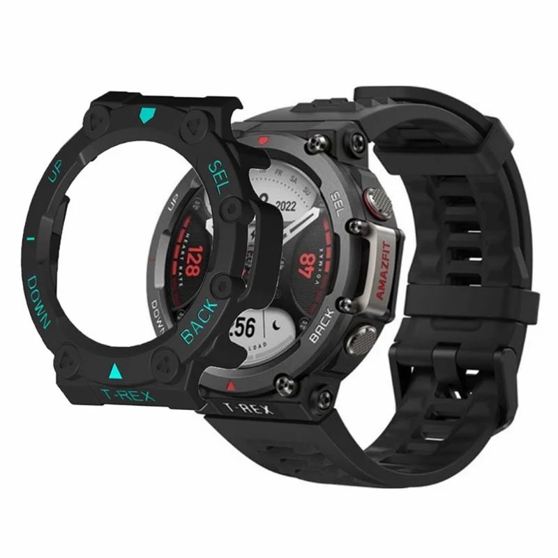 Huami Amazfit T-Rex 2 Watch Case Cover Quick Release Hard Watch Protective Case - Black / White