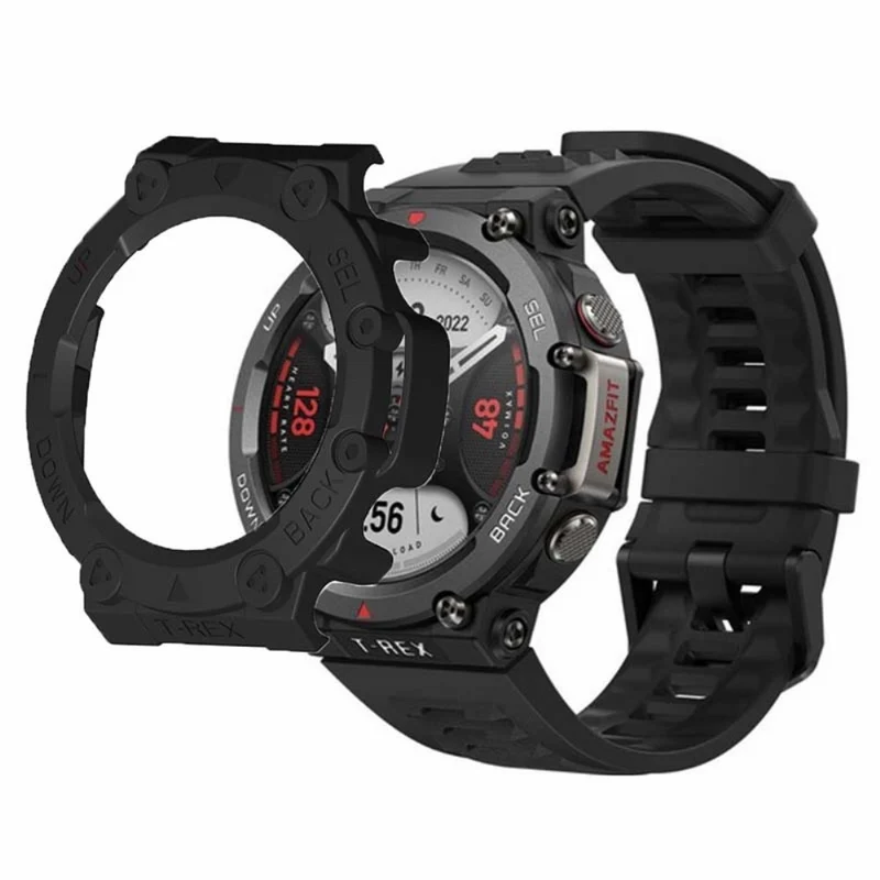 Huami Amazfit T-Rex 2 Watch Case Cover Quick Release Hard Watch Protective Case - Black / White