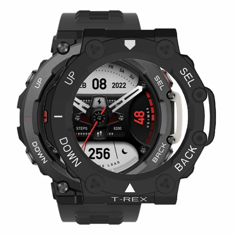 Huami Amazfit T-Rex 2 Watch Case Cover Quick Release Hard Watch Protective Case - Black / White