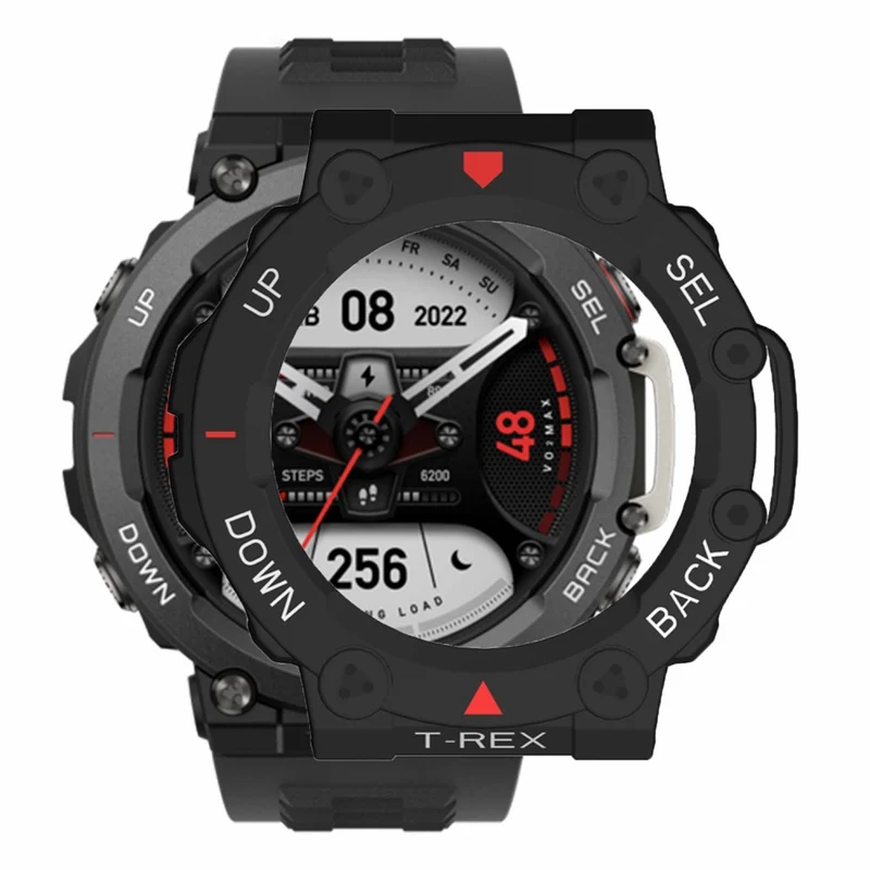 Huami Amazfit T-Rex 2 Watch Case Cover Quick Release Hard Watch Protective Case - Black / White
