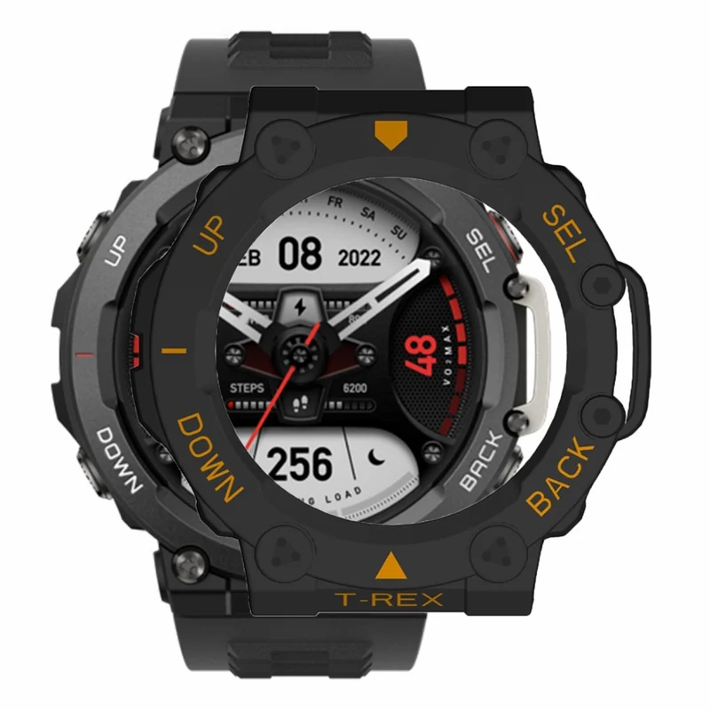 Huami Amazfit T-Rex 2 Watch Case Cover Quick Release Hard Watch Protective Case - Black / White