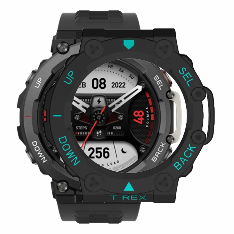 Huami Amazfit T-Rex 2 Watch Case Cover Quick Release Hard Watch Protective Case - Black / White