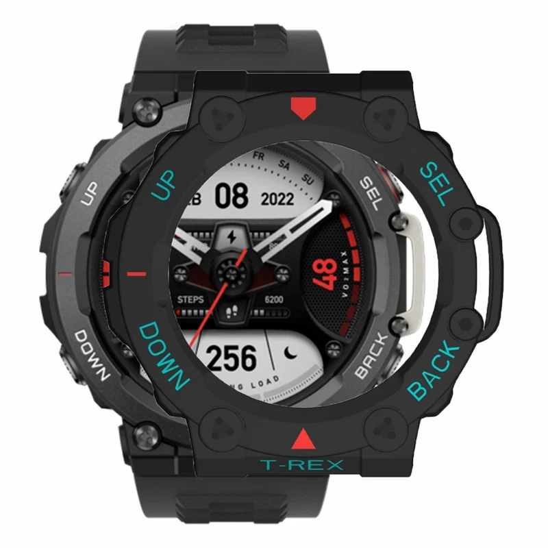 Huami Amazfit T-Rex 2 Watch Case Cover Quick Release Hard Watch Protective Case - Black / White