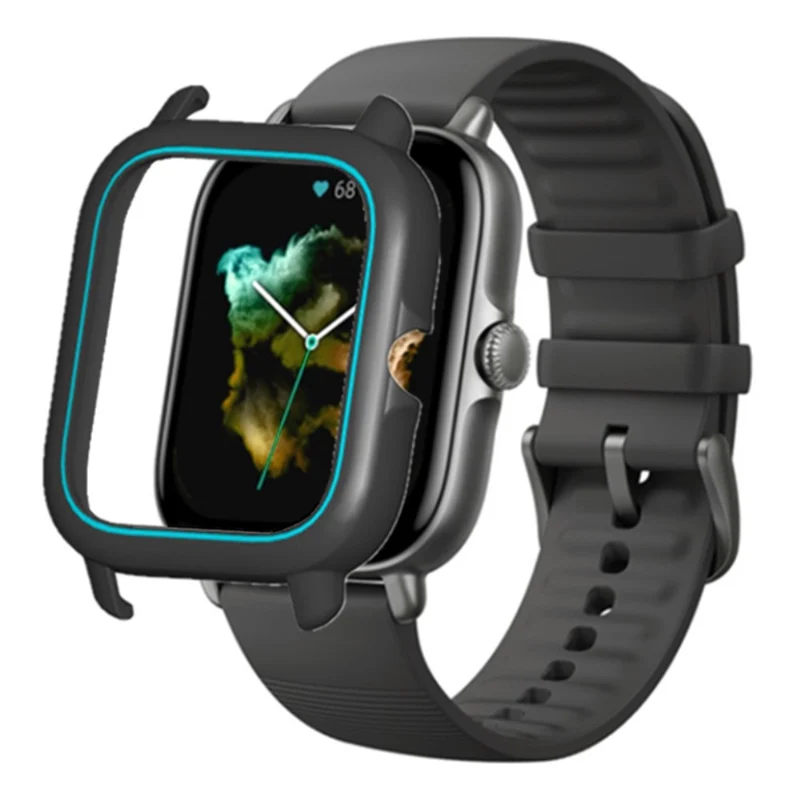 Huami Amazfit GTS3 Protective Cover Frame Hard Hollow Watch Case - Black+White