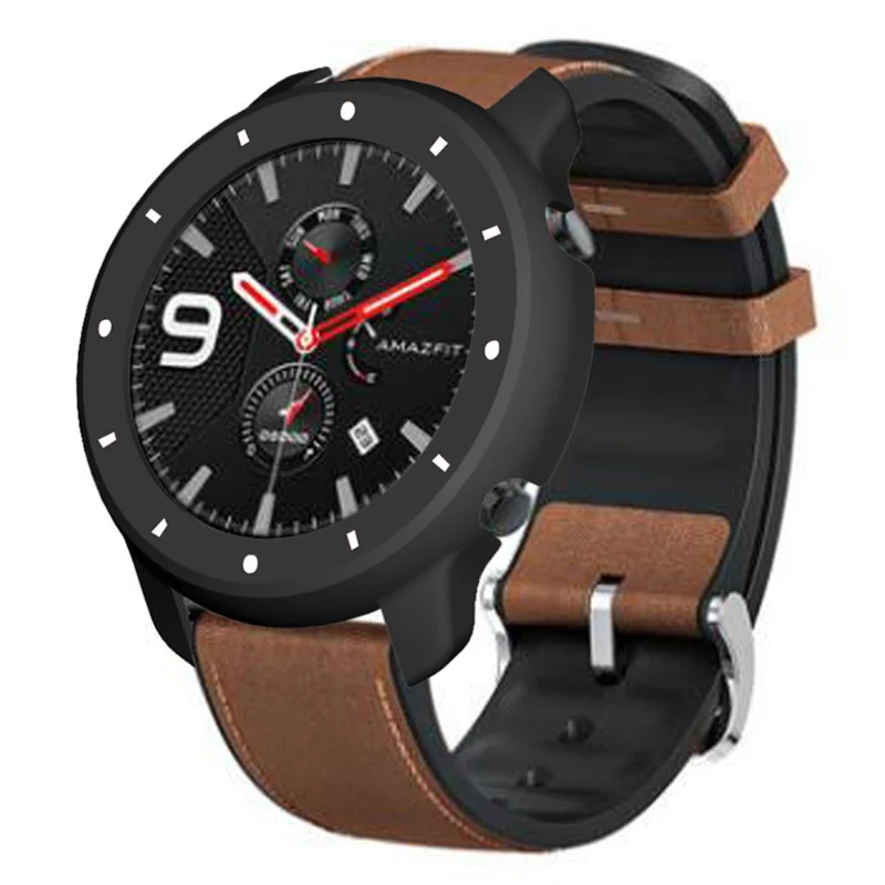 Huami Amazfit GTR 47mm Bump Resistant Bump Resistant Watch Case Dual Color Design Protective Frame - White+Red