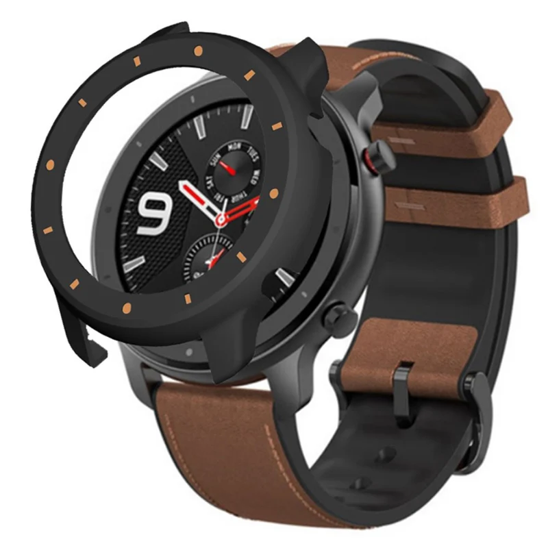 Huami Amazfit GTR 47mm Bump Resistant Bump Resistant Watch Case Dual Color Design Protective Frame - White+Red
