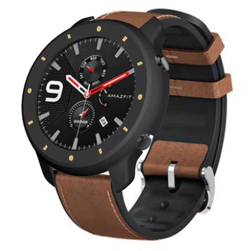 Huami Amazfit GTR 47mm Bump Resistant Bump Resistant Watch Case Dual Color Design Protective Frame - White+Red