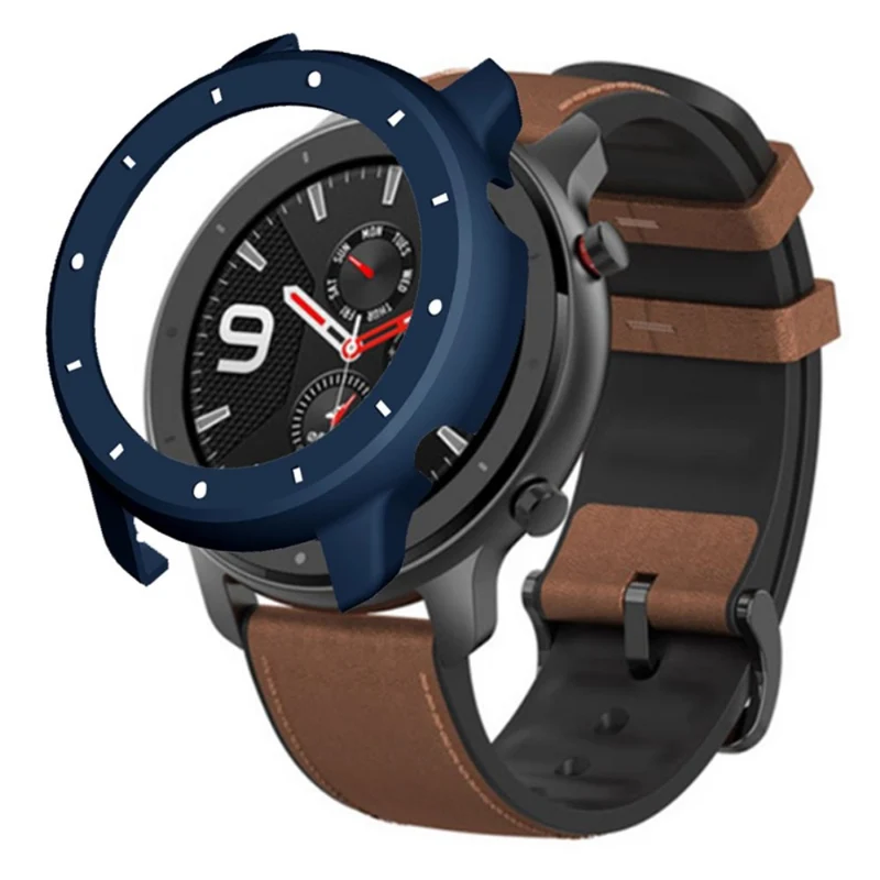Huami Amazfit GTR 47mm Bump Resistant Bump Resistant Watch Case Dual Color Design Protective Frame - White+Red