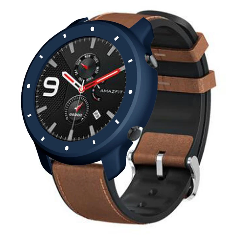 Huami Amazfit GTR 47mm Bump Resistant Bump Resistant Watch Case Dual Color Design Protective Frame - White+Red