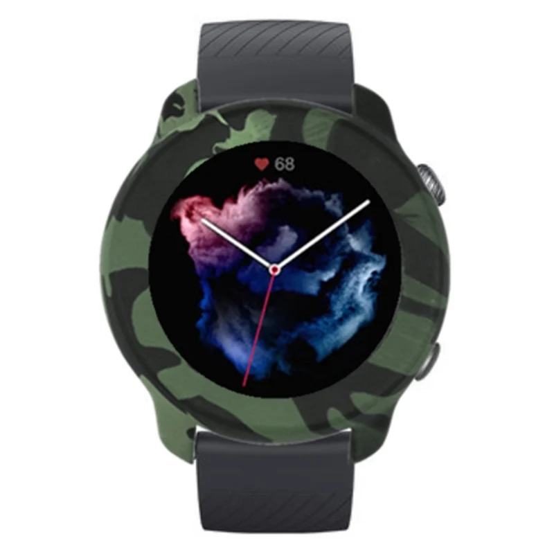 Huami Amazfit GTR 3 / GTR 3 Pro / GTR 47mm Silicone Bumper Frame Hollowed Cover - Grey Camouflage