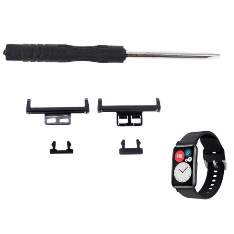 Huawei Watch Fit / Watch Fit Special Edition Watch Band Adapter 20mm Zinc Metal Watch Connector with Screwdriver and Plugs