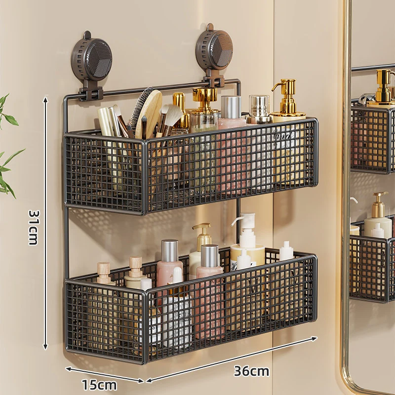 Saug-Montage Vertikales Mesh Kosmetik- & Toiletten-Organizer