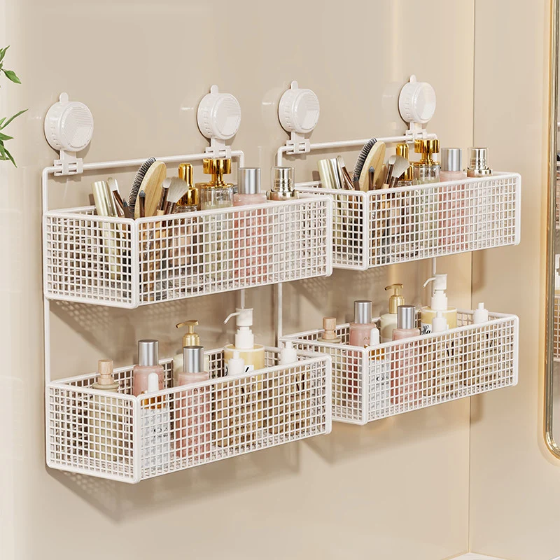 Saug-Montage Vertikales Mesh Kosmetik- & Toiletten-Organizer
