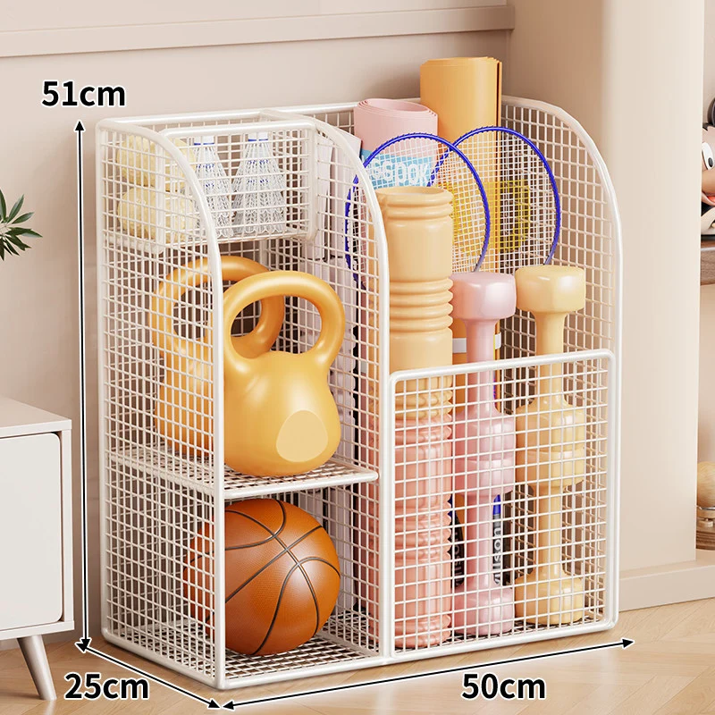 Rollender Mesh-Sportgeräte-Storage-Wagen mit Mehrfach-Organizer und verriegelbaren Rollen