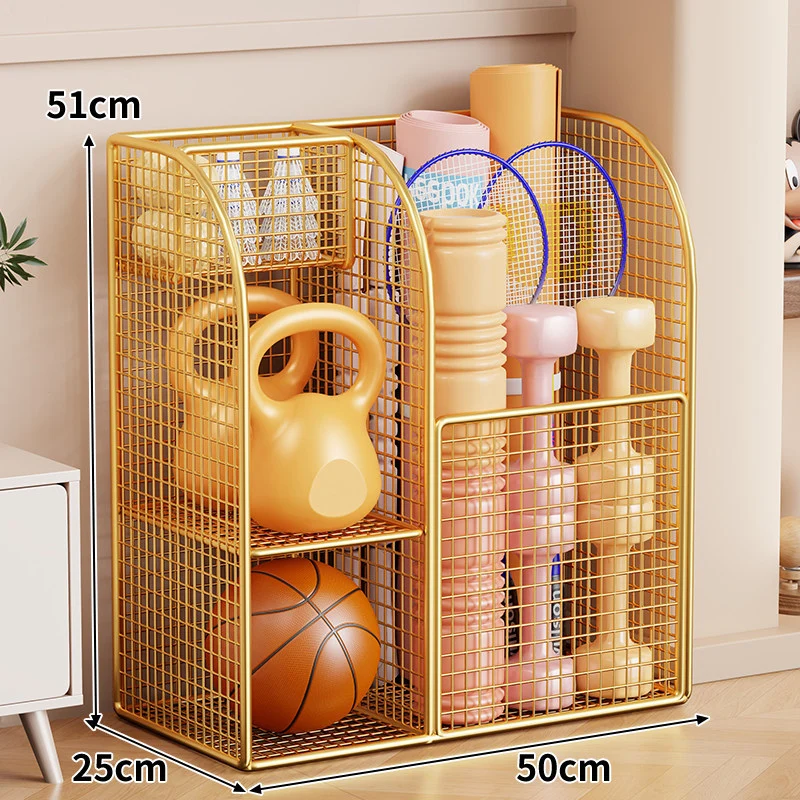 Rollender Mesh-Sportgeräte-Storage-Wagen mit Mehrfach-Organizer und verriegelbaren Rollen
