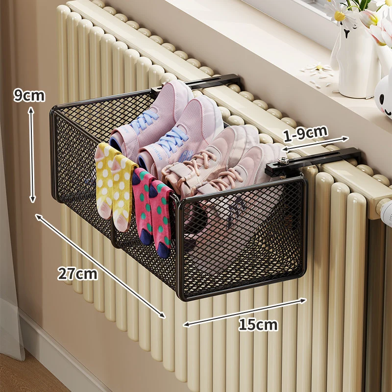 Radiator-Montierter Mesh Schuh- & Socken-Trocknungskorb mit Verstellklemme