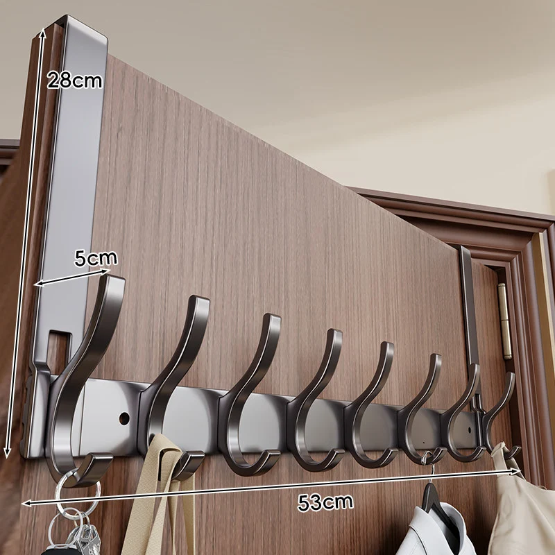 Über-Tür Schwerlast Metall Mantel- & Zubehörhakenregal mit langem Kleiderbügel
