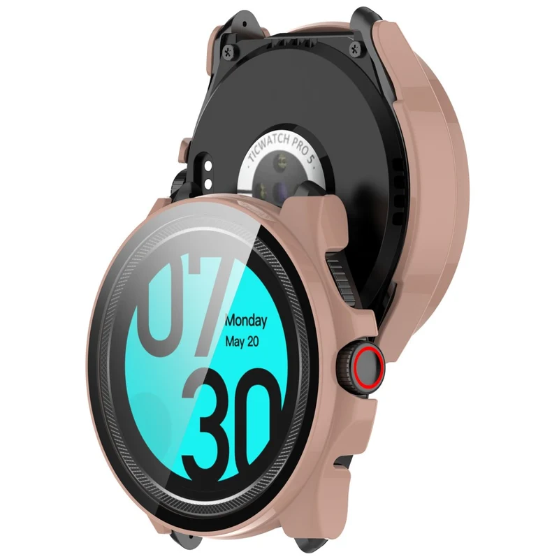 TicWatch Pro 5 Hard Flexible Watch Case with Built-in Tempered Glass Screen Protector