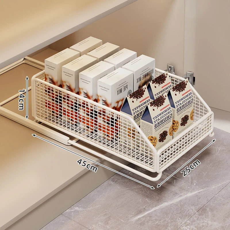 Ausziehbarer Mesh-Pantry-Schublade mit sanften Schließschienen und belüfteten Seiten