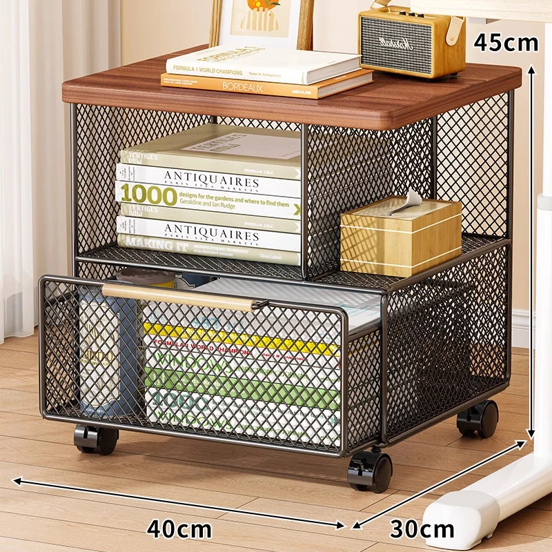 Mobiler Druckerstand mit verriegelbaren Rollen und Unterregal-Organizer