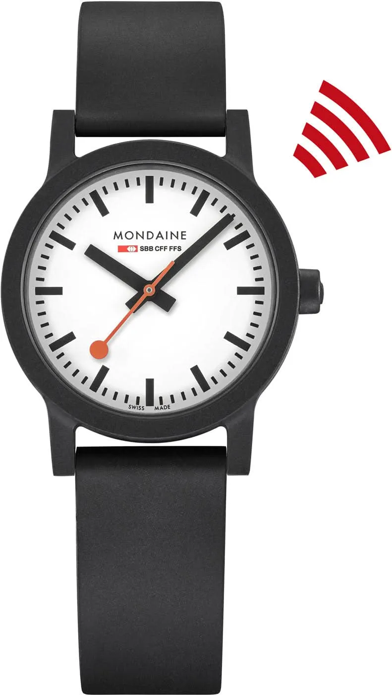 Mondaine essence MS1.32110.RB Damenuhr • Nachhaltiges Design • Ikonisches SBB-Look