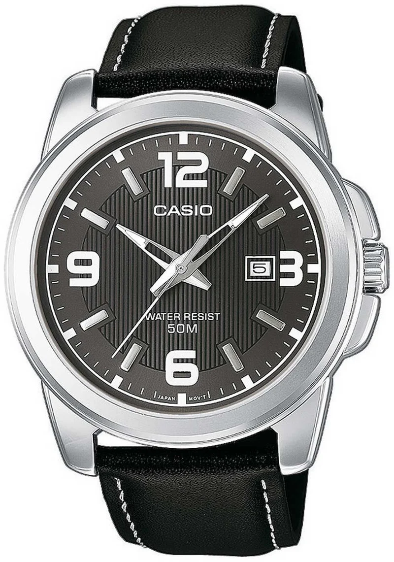 Casio MTP-1314PL-8AVEF Herrenuhr • Datumsanzeige • Lederarmband