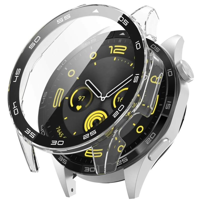 Huawei Watch GT 4 46mm Watch Case Tempered Glass Screen Protector Frame Cover with Dial Plate