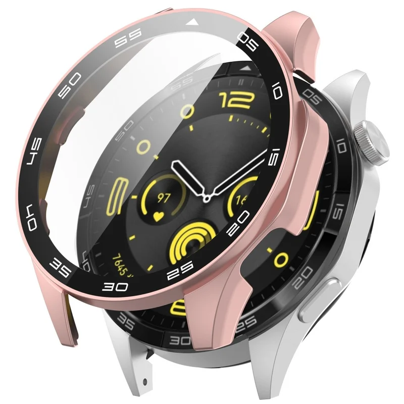 Huawei Watch GT 4 46mm Watch Case Tempered Glass Screen Protector Frame Cover with Dial Plate