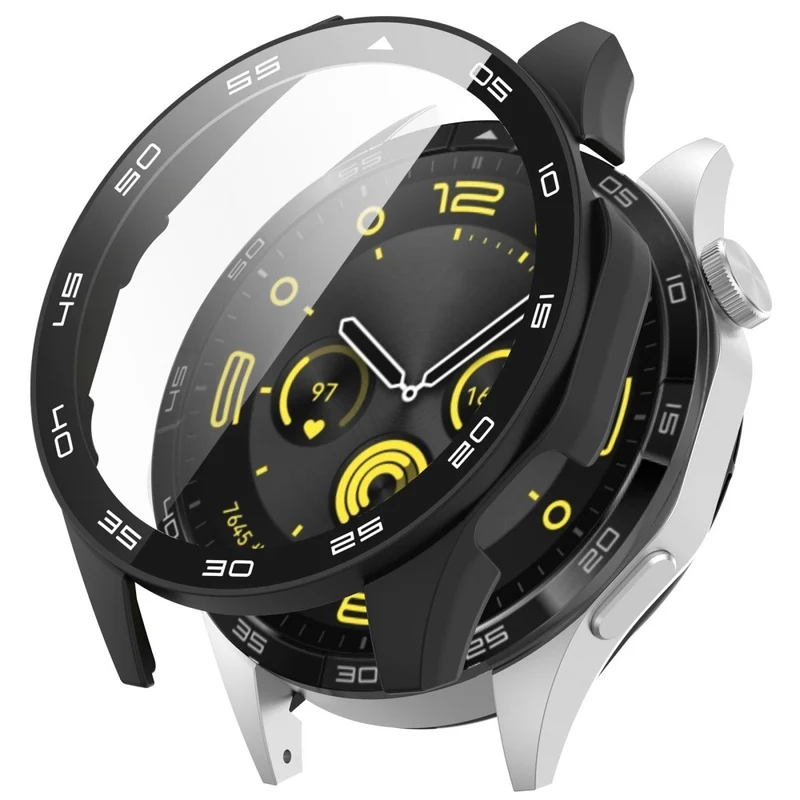 Huawei Watch GT 4 46mm Watch Case Tempered Glass Screen Protector Frame Cover with Dial Plate