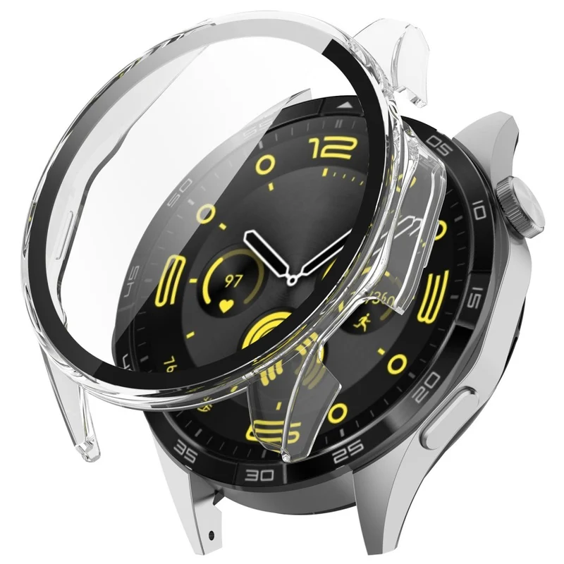 Honor Watch 4 Pro Watch Case Full Coverage Protective Cover with Tempered Glass Screen Film