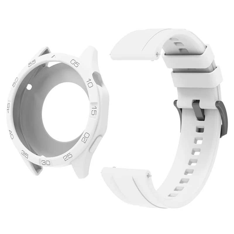Huawei Watch GT 4 46mm Silicone Strap Watch Band with Watch Case - Baby Blue