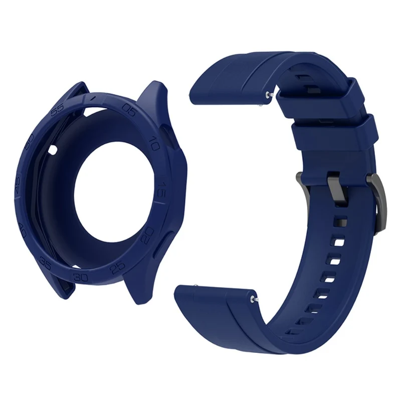Huawei Watch GT 4 46mm Silicone Strap Watch Band with Watch Case - Baby Blue