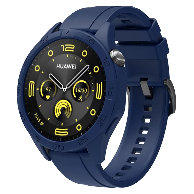 Huawei Watch GT 4 46mm Silicone Strap Watch Band with Watch Case - Baby Blue