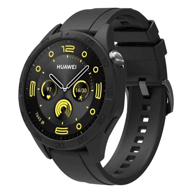 Huawei Watch GT 4 46mm Silicone Strap Watch Band with Watch Case - Baby Blue