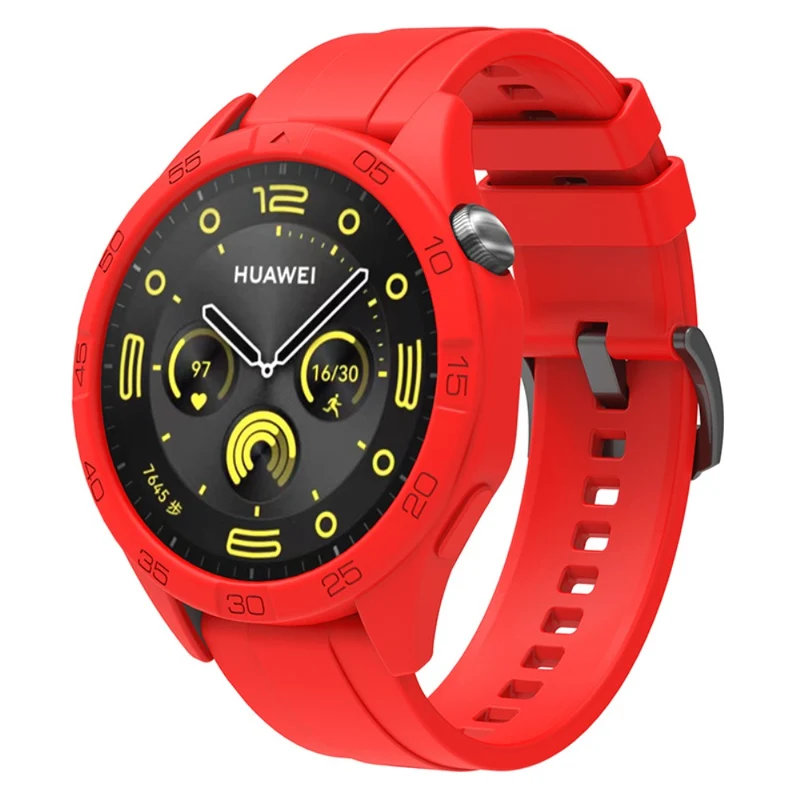 Huawei Watch GT 4 46mm Silicone Strap Watch Band with Watch Case - Baby Blue