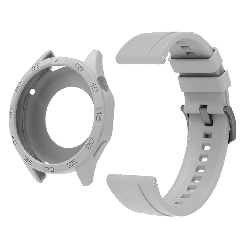 Huawei Watch GT 4 46mm Silicone Strap Watch Band with Watch Case - Baby Blue