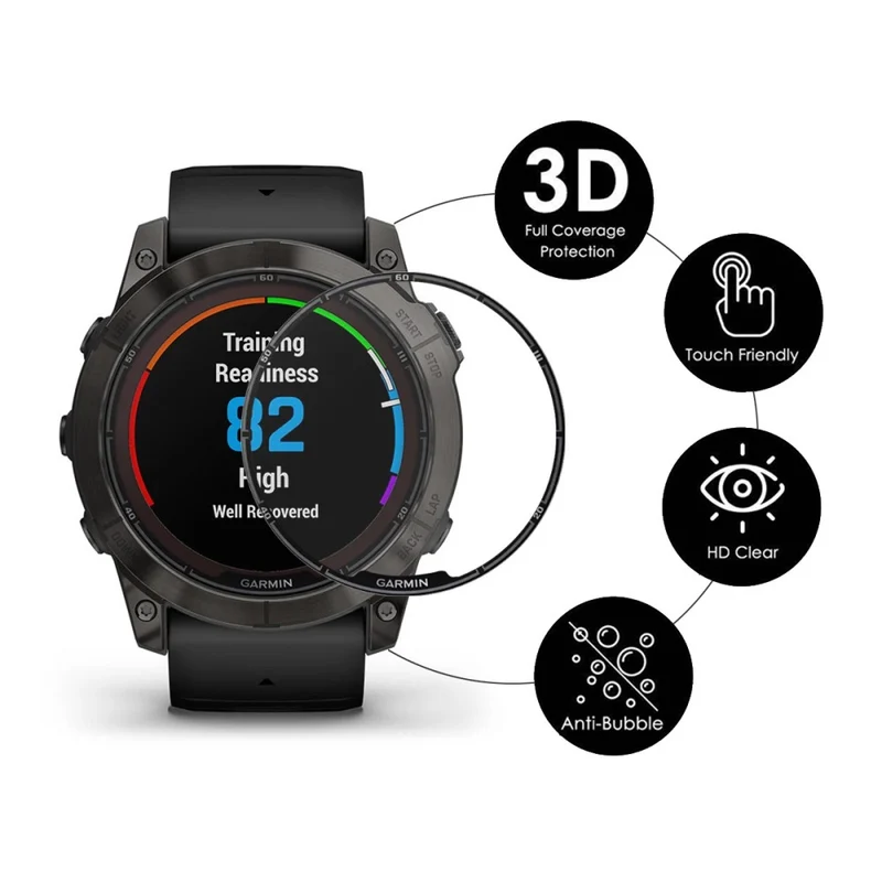 ENKAY HAT PRINCE 2Pcs Garmin Fenix 7S Pro Screen Protector 3D Curved Soft Bump Resistant Edge and Scratch Resistant Watch Film