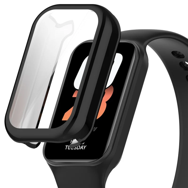 Xiaomi Smart Band 8 Active / Redmi Band 2 Flexible Watch Case Electroplating Frame Cover - Electroplating Black