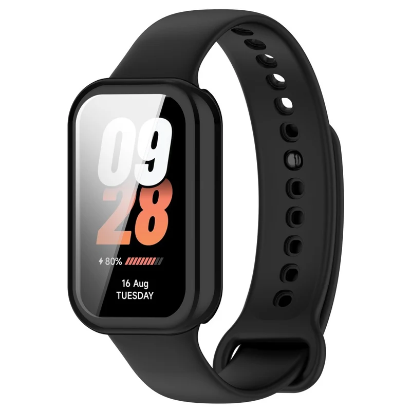 Xiaomi Smart Band 8 Active / Redmi Band 2 Flexible Watch Case Electroplating Frame Cover - Electroplating Black