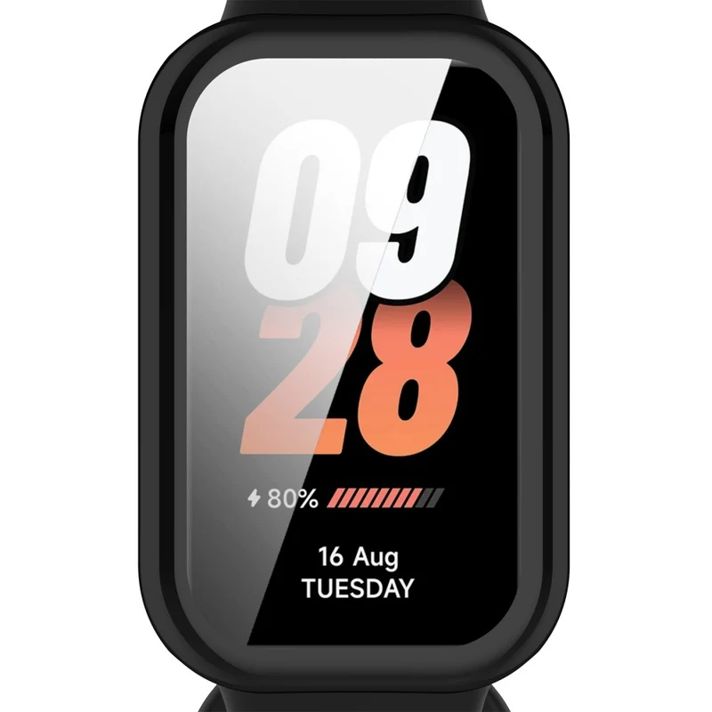 Xiaomi Smart Band 8 Active / Redmi Band 2 Flexible Watch Case Electroplating Frame Cover - Electroplating Black