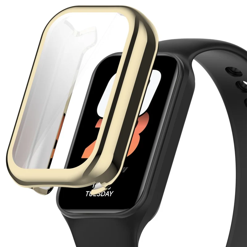 Xiaomi Smart Band 8 Active / Redmi Band 2 Flexible Watch Case Electroplating Frame Cover - Electroplating Black