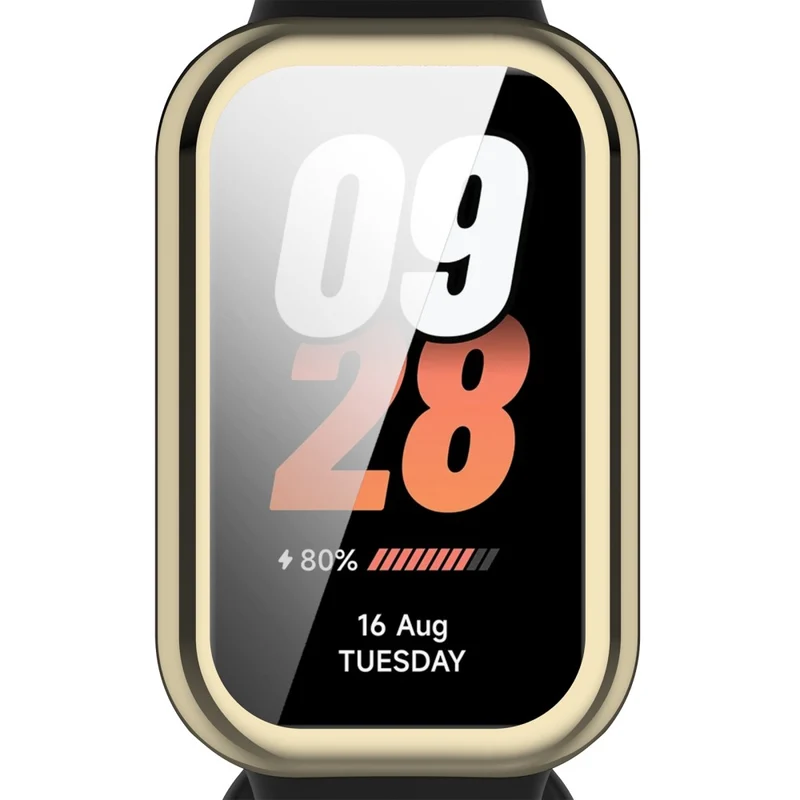 Xiaomi Smart Band 8 Active / Redmi Band 2 Flexible Watch Case Electroplating Frame Cover - Electroplating Black