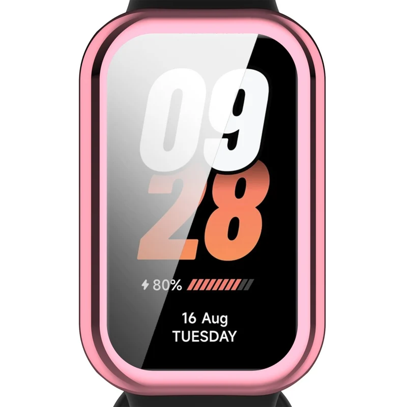 Xiaomi Smart Band 8 Active / Redmi Band 2 Flexible Watch Case Electroplating Frame Cover - Electroplating Black
