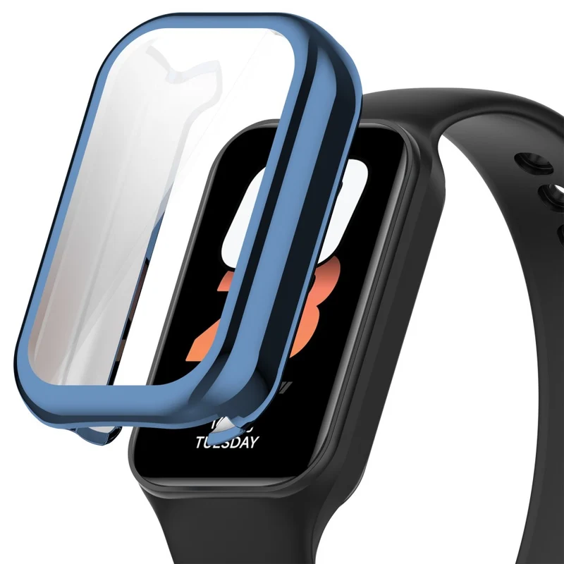 Xiaomi Smart Band 8 Active / Redmi Band 2 Flexible Watch Case Electroplating Frame Cover - Electroplating Black