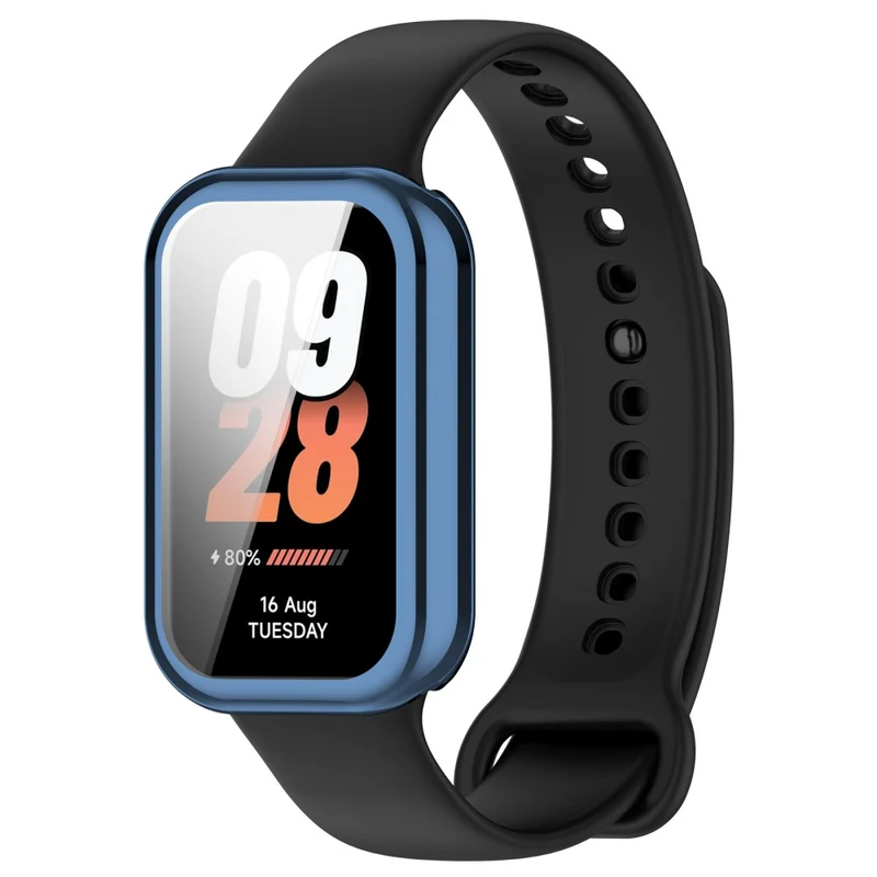 Xiaomi Smart Band 8 Active / Redmi Band 2 Flexible Watch Case Electroplating Frame Cover - Electroplating Black